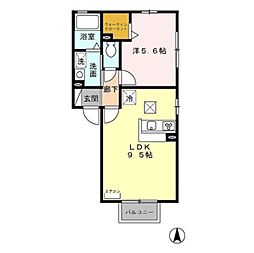 ラ・フェリア 1LDKの間取図画像