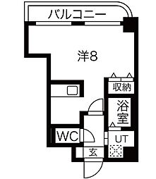 WILL鶴舞 1Kの間取図画像
