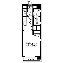 パンシオン千種 1Kの間取図画像