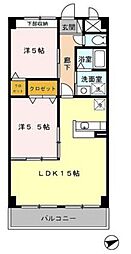 マーヴェラス 2LDKの間取図画像