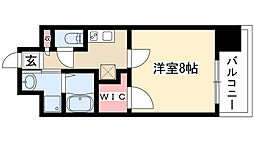 ヒルサイドコート 1Kの間取図画像