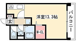 OS.SKYマンション鹿子 1Kの間取図画像