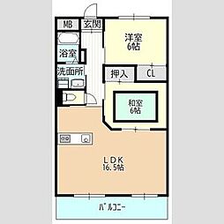 リバーステージもりやま 3LDKの間取図画像