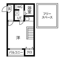 エメテラス 1Kの間取図画像