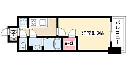 プレサンス栄ライズ 1Kの間取図画像