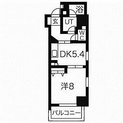 メリヴ鶴舞 1DKの間取図画像