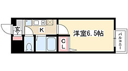 ヒルズ本山南 1Kの間取図画像