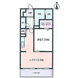 grazia 1LDKの間取図画像