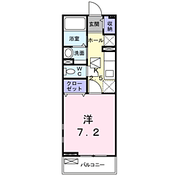 グランツ 1Kの間取図画像