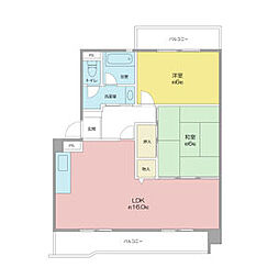 ヴィラサンシャイン 2LDKの間取図画像