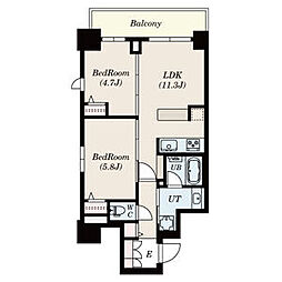S-RESIDENCEAOI2 2LDKの間取図画像