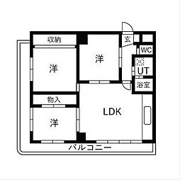 インテリジェント千種 3LDKの間取図画像