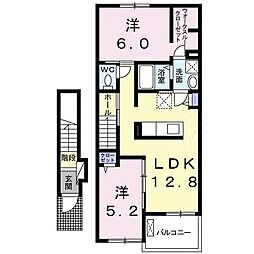 プランドール2 2LDKの間取図画像