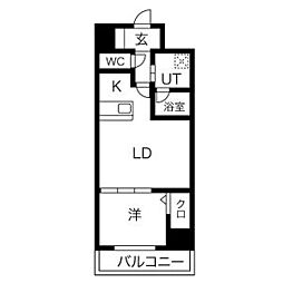 アーバンパーク日吉 1LDKの間取図画像