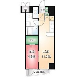 フォレシティ栄 1LDKの間取図画像