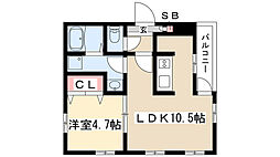Cherim瑞穂公園 1LDKの間取図画像