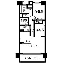ザ・プラセシオン名古屋駅 2LDKの間取図画像