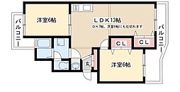 シェラ光が丘D棟 3DKの間取図画像