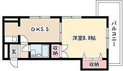 リアライズ東別院 1DKの間取図画像