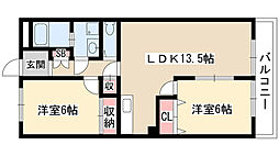 第2宮地興産ビル 2LDKの間取図画像