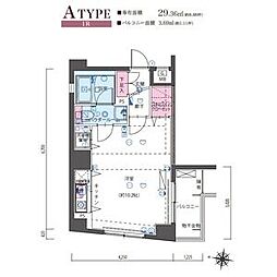LIVCITY大須 ワンルームの間取図画像