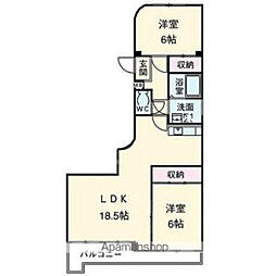 牧の原ハイツ 3LDKの間取図画像