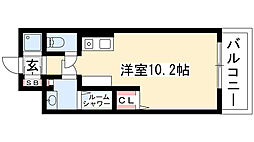 N.S.ZEAL大曽根 ワンルームの間取図画像