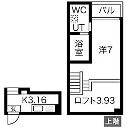 グラン・レーヴ名駅 1Kの間取図画像
