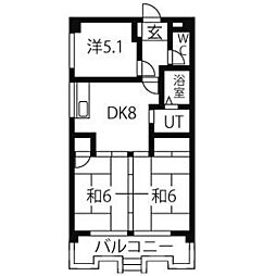 第一山田ビル 3LDKの間取図画像