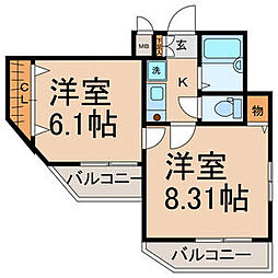 スターブル今池 2Kの間取図画像