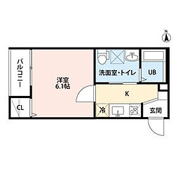 BLUEGOAT2 1Kの間取図画像