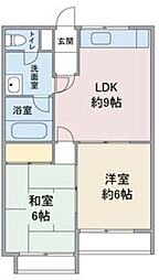 サニーヴィラ 2DKの間取図画像