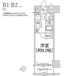 エスリード今池ルミナス 1Kの間取図画像
