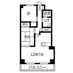 グランドール瑞天 2LDKの間取図画像