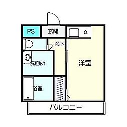 柴昭ビルEspacio ワンルームの間取図画像