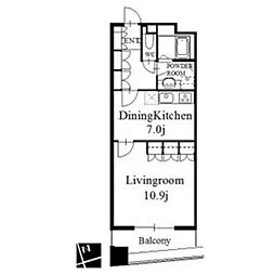 セイント橘 1DKの間取図画像