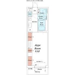OHANA栄生 1Kの間取図画像