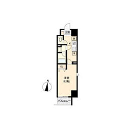 パークフラッツ新栄 1Kの間取図画像