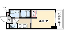 プレディアスタイル白川公園 1Kの間取図画像