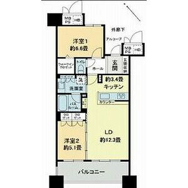 ベレーサ鶴舞公園 1305｜愛知県名古屋市中区千代田３丁目(賃貸マンション2LDK・13階・63.15㎡)の写真 その2