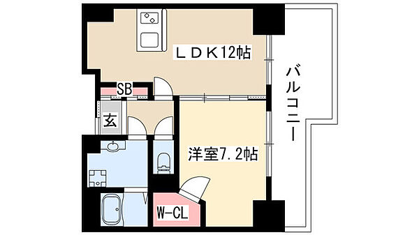 ランドルチェ大須 201｜愛知県名古屋市中区橘１丁目(賃貸マンション1LDK・2階・47.20㎡)の写真 その2