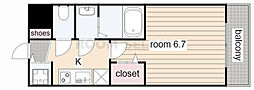 プレサンス丸の内流雅 1Kの間取図画像