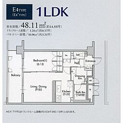 グラン・アベニュー名駅 1LDKの間取図画像