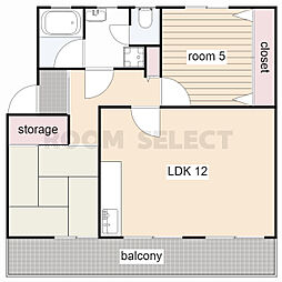 ハビタブル森本A棟 2LDKの間取図画像