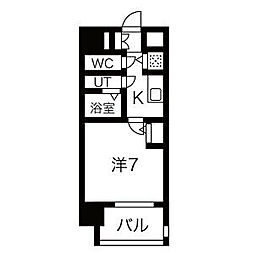 エスリード千種パークフロント 1Kの間取図画像