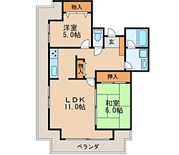 錦パークビル 2LDKの間取図画像