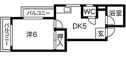 サンシティ南明 1DKの間取図画像