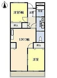 サンシティ名東 2LDKの間取図画像