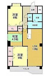 レジデンス栄光 3LDKの間取図画像