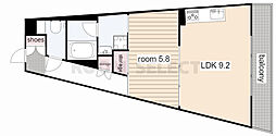 SLANTWALLS 1LDKの間取図画像